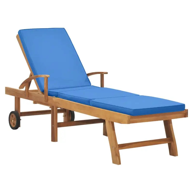 Fijn geschuurde houten ligstoelen met rustieke charme voor buitenruimte - Blauw / 1 / Ja - Ligstoelen