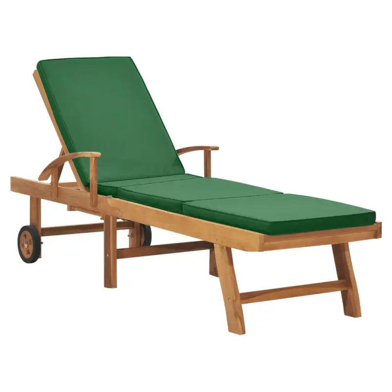 Fijn geschuurde houten ligstoelen met rustieke charme voor buitenruimte - Groen / 1 / Ja - Ligstoelen