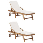 Fijn geschuurde houten ligstoelen met rustieke charme voor buitenruimte - Crème / 2 / Ja - Ligstoelen