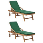 Fijn geschuurde houten ligstoelen met rustieke charme voor buitenruimte - Groen / 2 / Ja - Ligstoelen