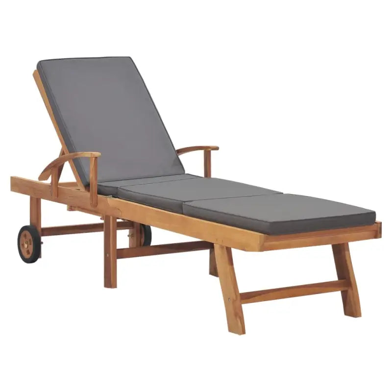 Fijn geschuurde houten ligstoelen met rustieke charme voor buitenruimte - Donkergrijs / 1 / Ja - Ligstoelen