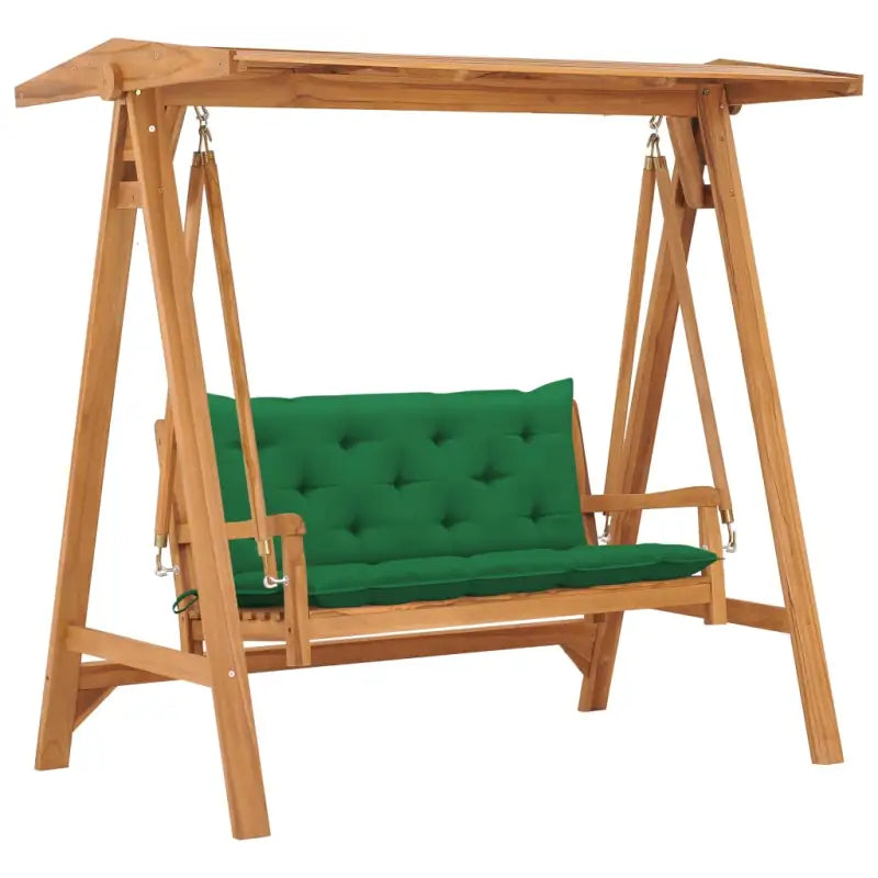 Fijn geschuurde houten schommelbank met verstelbare dakhoek voor tuinplezier - Groen / 1 - Schommelbanken