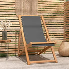 Fijn geschuurde houten Strandstoel voor tuin strand en camping - Grijs / 1 / Zonder armleuning - Tuinstoelen