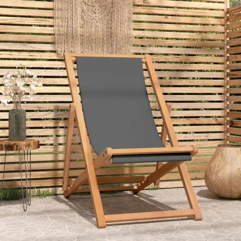 Fijn geschuurde houten Strandstoel voor tuin strand en camping - Grijs / 1 / Zonder armleuning - Tuinstoelen