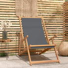 Fijn geschuurde houten Strandstoel voor tuin strand en camping - Grijs / 1 / Met armleuning - Tuinstoelen