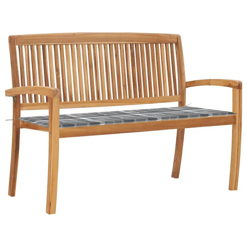 Fijn geschuurde houten tuinbank voor buitengebruik - Grijs ruitpatroon / 120 cm / 1 - Tuinbanken