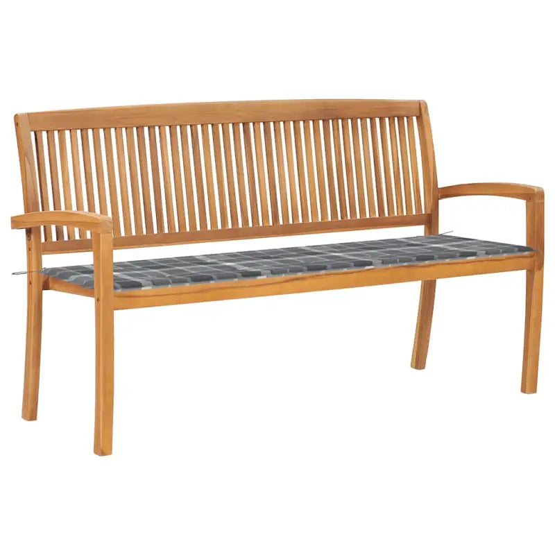 Fijn geschuurde houten tuinbank voor buitengebruik - Grijs ruitpatroon / 150 cm / 1 - Tuinbanken
