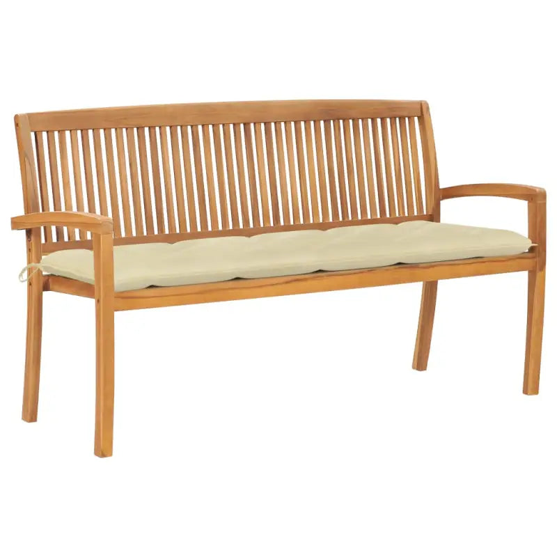 Fijn geschuurde houten tuinbank voor buitengebruik prachtige tuinoptie - Crème / 150 cm / 1 - Tuinbanken