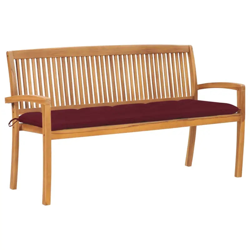 Fijn geschuurde houten tuinbank voor buitengebruik prachtige tuinoptie - Wijnrood / 150 cm / 1 - Tuinbanken