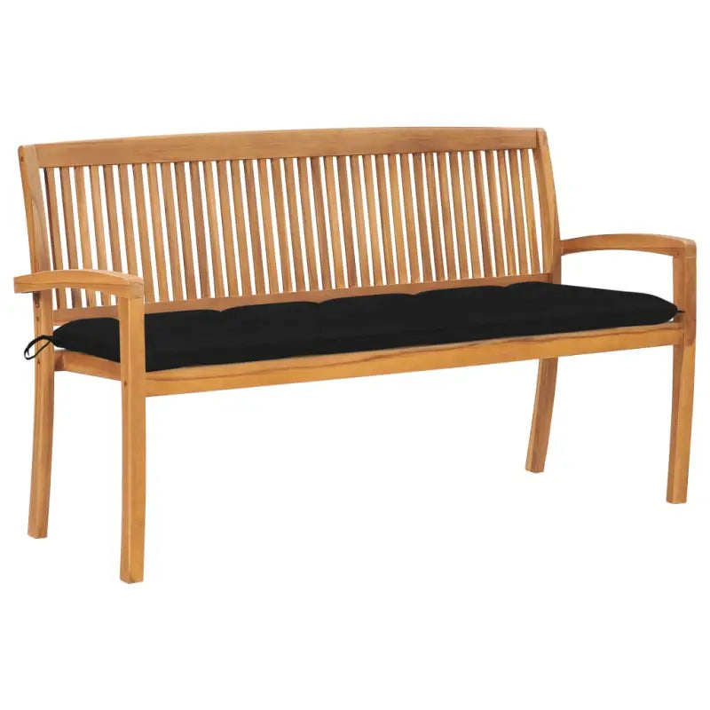Fijn geschuurde houten tuinbank voor buitengebruik prachtige tuinoptie - Zwart / 150 cm / 1 - Tuinbanken
