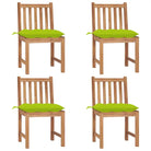 Fijn geschuurde houten tuinstoelen set voor in de tuin of op terras - Heldergroen / 4 - Tuinstoelen
