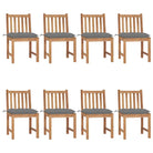 Fijn geschuurde houten tuinstoelen set voor in de tuin of op terras - Grijs / 8 - Tuinstoelen