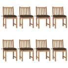 Fijn geschuurde houten tuinstoelen set voor in de tuin of op terras - Taupe / 8 - Tuinstoelen