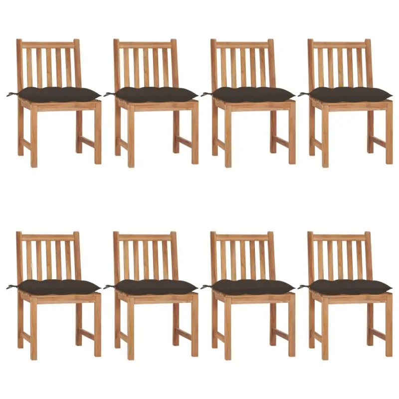 Fijn geschuurde houten tuinstoelen set voor in de tuin of op terras - Taupe / 8 - Tuinstoelen