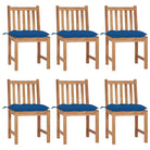 Fijn geschuurde houten tuinstoelen set voor in de tuin of op terras - Blauw / 6 - Tuinstoelen