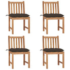 Fijn geschuurde houten tuinstoelen set voor in de tuin of op terras - Taupe / 4 - Tuinstoelen