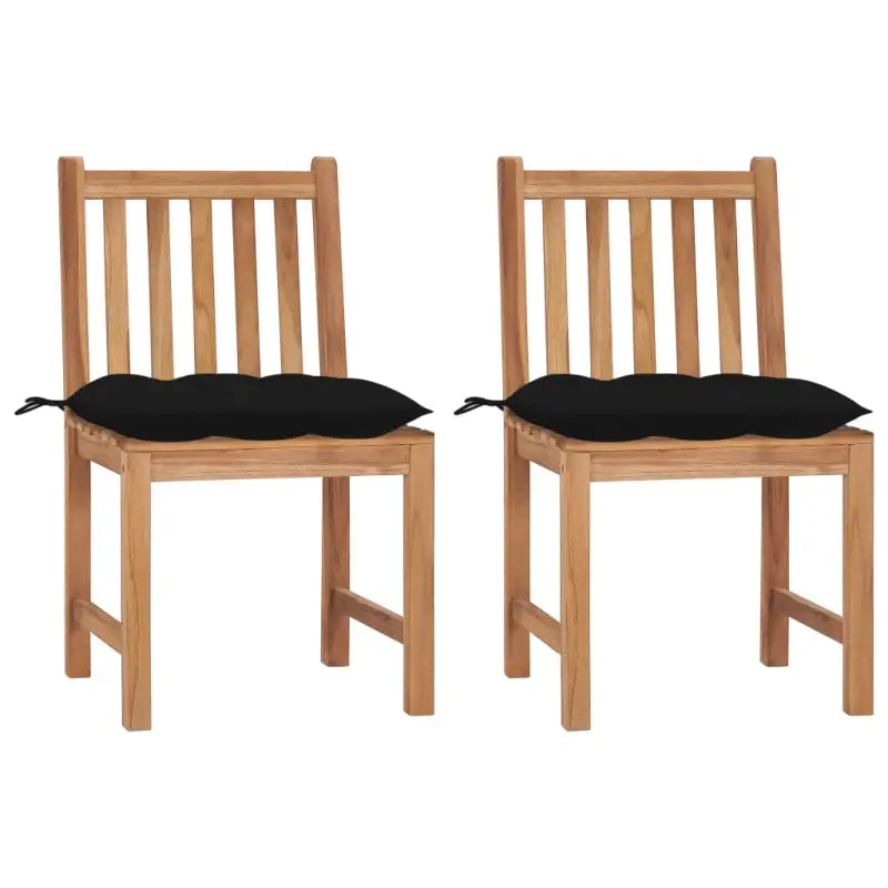 Fijn geschuurde houten tuinstoelen set voor in de tuin of op terras - Zwart / 2 - Tuinstoelen