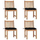 Fijn geschuurde houten tuinstoelen set voor in de tuin of op terras - Zwart / 4 - Tuinstoelen