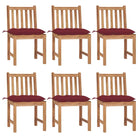 Fijn geschuurde houten tuinstoelen set voor in de tuin of op terras - Wijnrood / 6 - Tuinstoelen