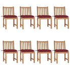 Fijn geschuurde houten tuinstoelen set voor in de tuin of op terras - Wijnrood / 8 - Tuinstoelen