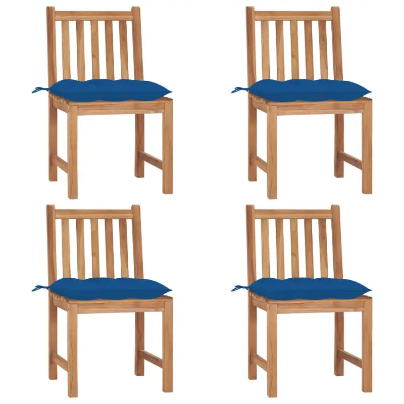 Fijn geschuurde houten tuinstoelen set voor in de tuin of op terras - Blauw / 4 - Tuinstoelen
