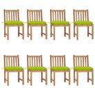 Fijn geschuurde houten tuinstoelen set voor in de tuin of op terras - Heldergroen / 8 - Tuinstoelen