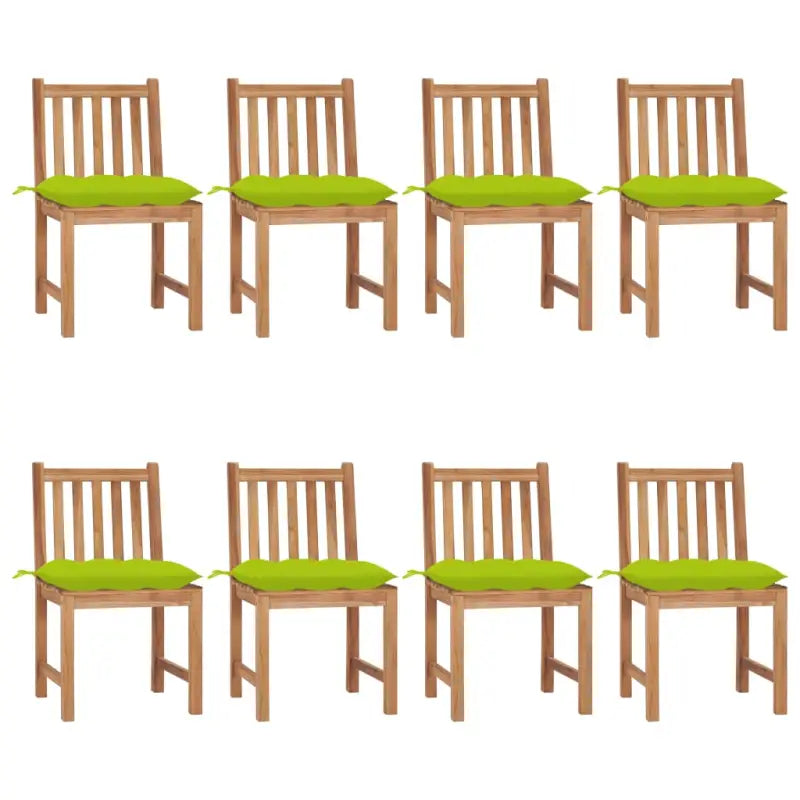 Fijn geschuurde houten tuinstoelen set voor in de tuin of op terras - Heldergroen / 8 - Tuinstoelen