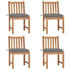 Fijn geschuurde houten tuinstoelen set voor in de tuin of op terras - Grijs / 4 - Tuinstoelen