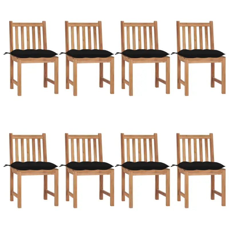 Fijn geschuurde houten tuinstoelen set voor in de tuin of op terras - Zwart / 8 - Tuinstoelen