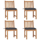 Fijn geschuurde houten tuinstoelen set voor in de tuin of op terras - Antraciet / 4 - Tuinstoelen