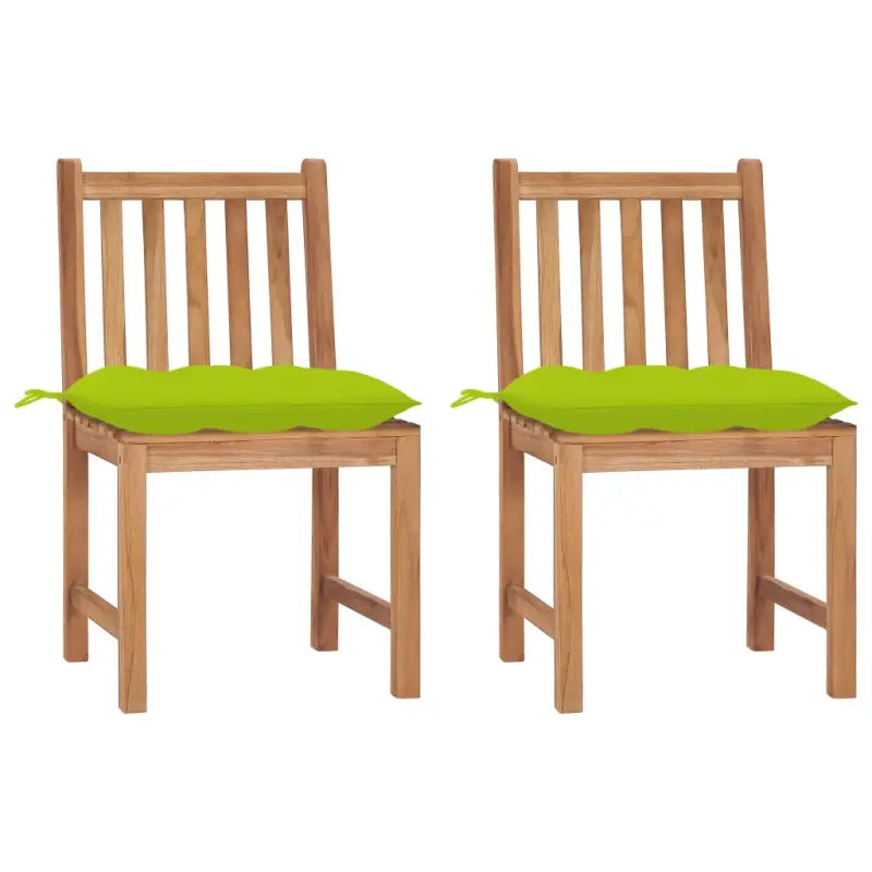 Fijn geschuurde houten tuinstoelen set voor in de tuin of op terras - Heldergroen / 2 - Tuinstoelen