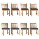 Fijn geschuurde houten tuinstoelen set voor in de tuin of op terras - Antraciet / 8 - Tuinstoelen