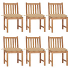 Fijn geschuurde houten tuinstoelen set voor in de tuin of op terras - Beige / 6 - Tuinstoelen