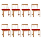 Fijn geschuurde houten tuinstoelen set voor in de tuin of op terras - Rood / 8 - Tuinstoelen