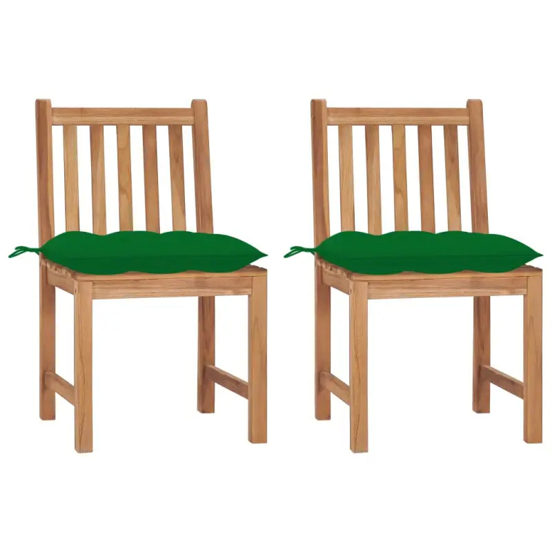 Fijn geschuurde houten tuinstoelen set voor in de tuin of op terras - Groen / 2 - Tuinstoelen
