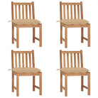 Fijn geschuurde houten tuinstoelen set voor in de tuin of op terras - Beige / 4 - Tuinstoelen