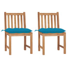 Fijn geschuurde houten tuinstoelen set voor in de tuin of op terras - lichtblauw / 2 - Tuinstoelen