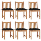 Fijn geschuurde houten tuinstoelen set voor in de tuin of op terras - Zwart / 6 - Tuinstoelen