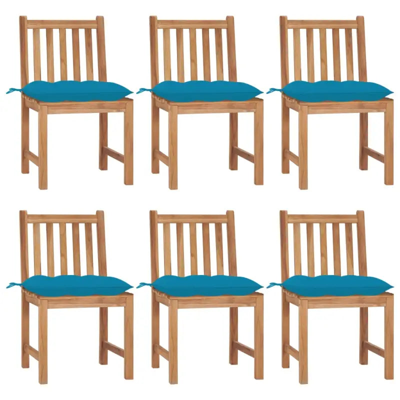 Fijn geschuurde houten tuinstoelen set voor in de tuin of op terras - lichtblauw / 6 - Tuinstoelen