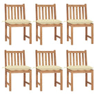 Fijn geschuurde houten tuinstoelen set voor in de tuin of op terras - Crème / 6 - Tuinstoelen