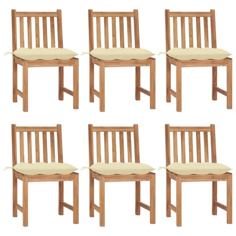 Fijn geschuurde houten tuinstoelen set voor in de tuin of op terras - Crème / 6 - Tuinstoelen