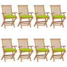 Fijn geschuurde houten tuinstoelen set voor terras en tuin - Heldergroen / 8 - Tuinstoelen
