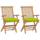 Fijn geschuurde houten tuinstoelen set voor terras en tuin - Heldergroen / 2 - Tuinstoelen