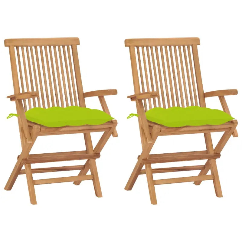 Fijn geschuurde houten tuinstoelen set voor terras en tuin - Heldergroen / 2 - Tuinstoelen