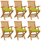 Fijn geschuurde houten tuinstoelen set voor terras en tuin - Heldergroen / 6 - Tuinstoelen