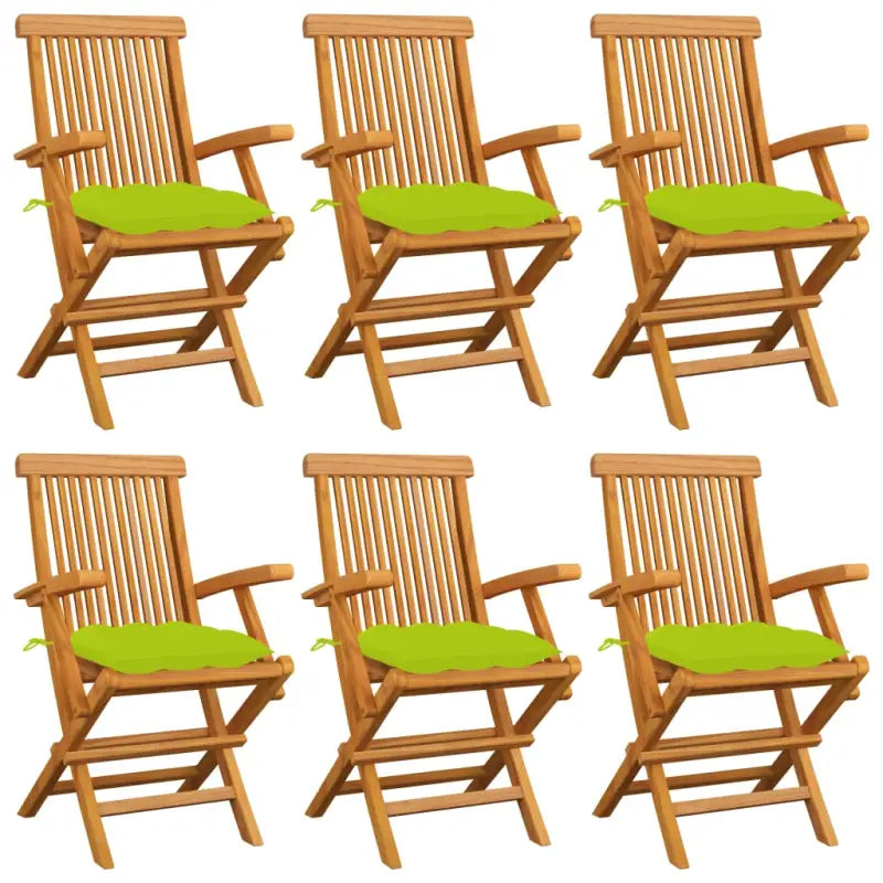 Fijn geschuurde houten tuinstoelen set voor terras en tuin - Heldergroen / 6 - Tuinstoelen