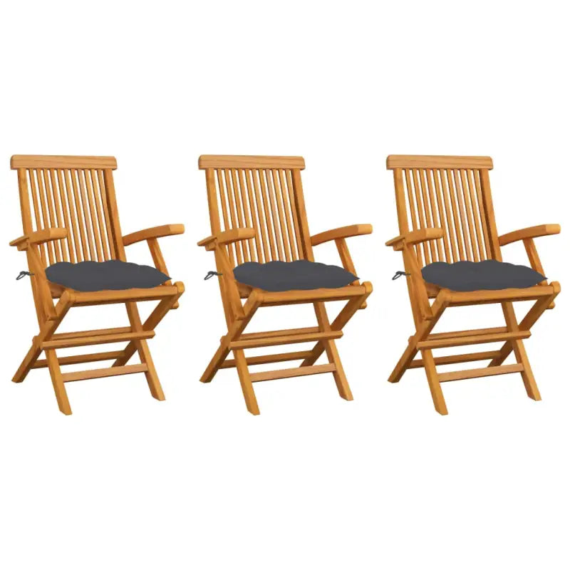 Fijn geschuurde houten tuinstoelen set voor terras en tuin - Antraciet / 3 - Tuinstoelen