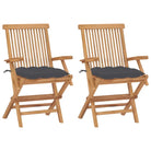 Fijn geschuurde houten tuinstoelen set voor terras en tuin - Antraciet / 2 - Tuinstoelen