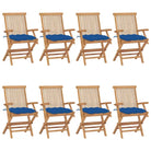 Fijn geschuurde houten tuinstoelen set voor terras en tuin - Blauw / 8 - Tuinstoelen