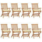 Fijn geschuurde houten tuinstoelen set voor terras en tuin - Crème / 8 - Tuinstoelen